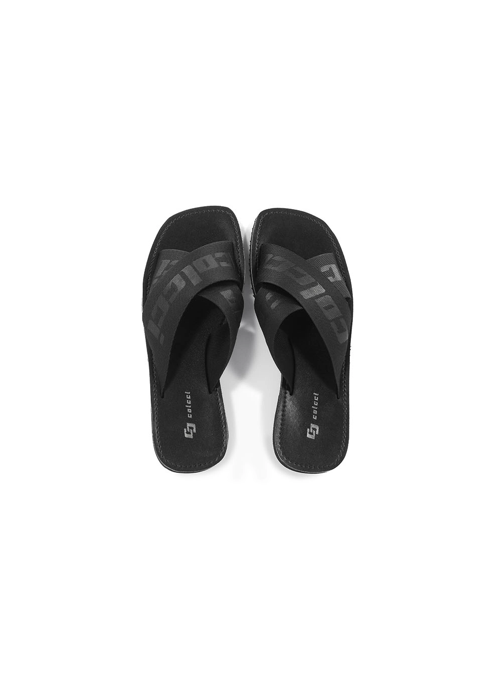 Sandália Feminina Slide Tira Cruzada Colcci Preto