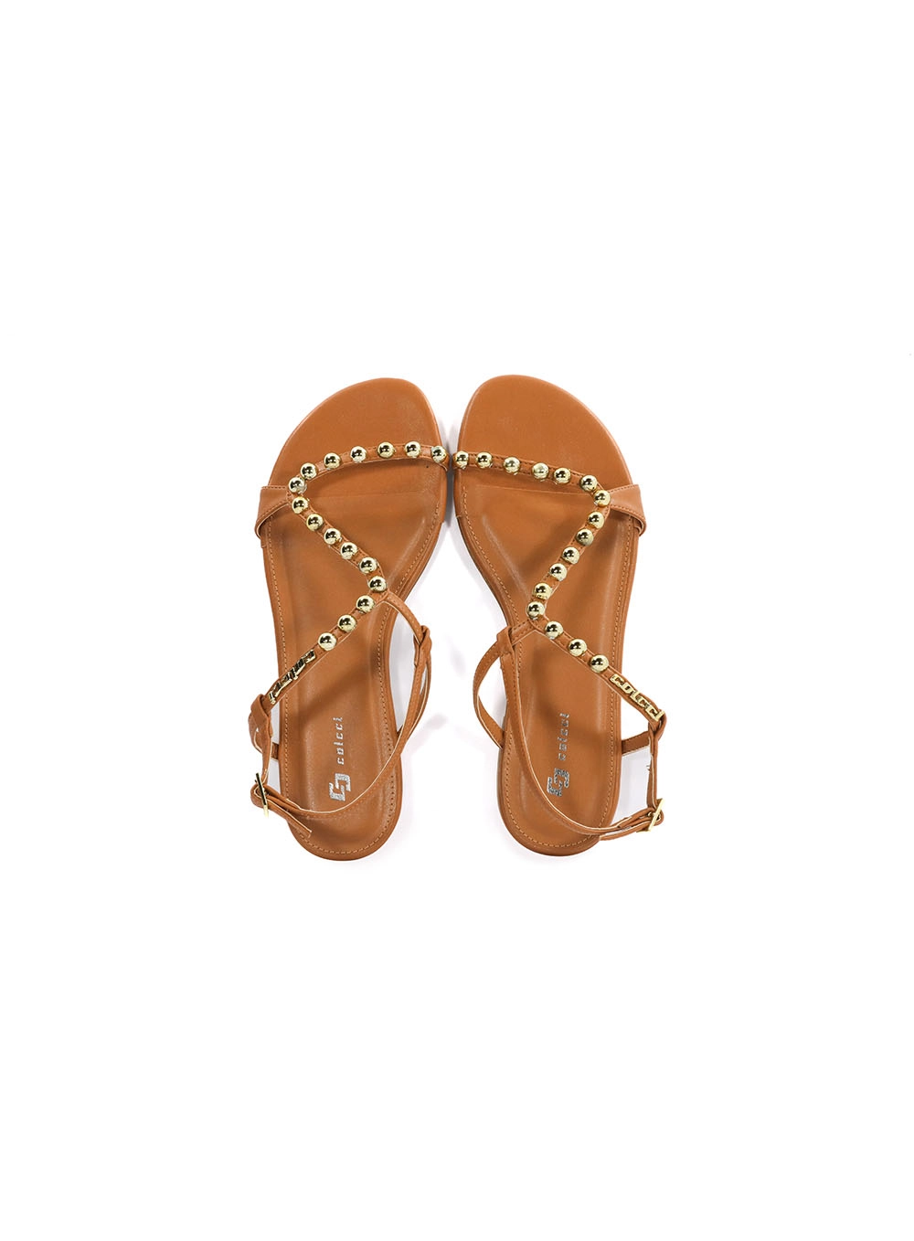 Sandália Fem Colcci Tachas Redondas Marrom