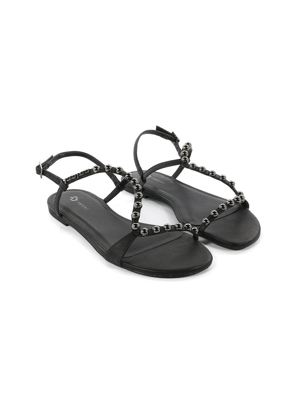 Sandália Fem Colcci Tachas Redondas Preto