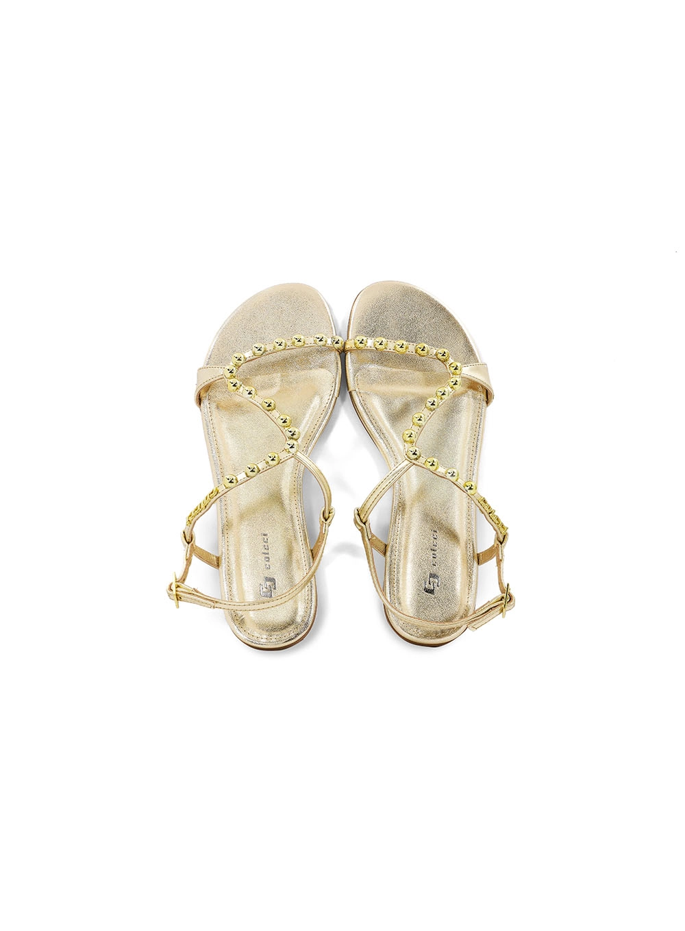 Sandália Fem Colcci Tachas Redondas Ouro