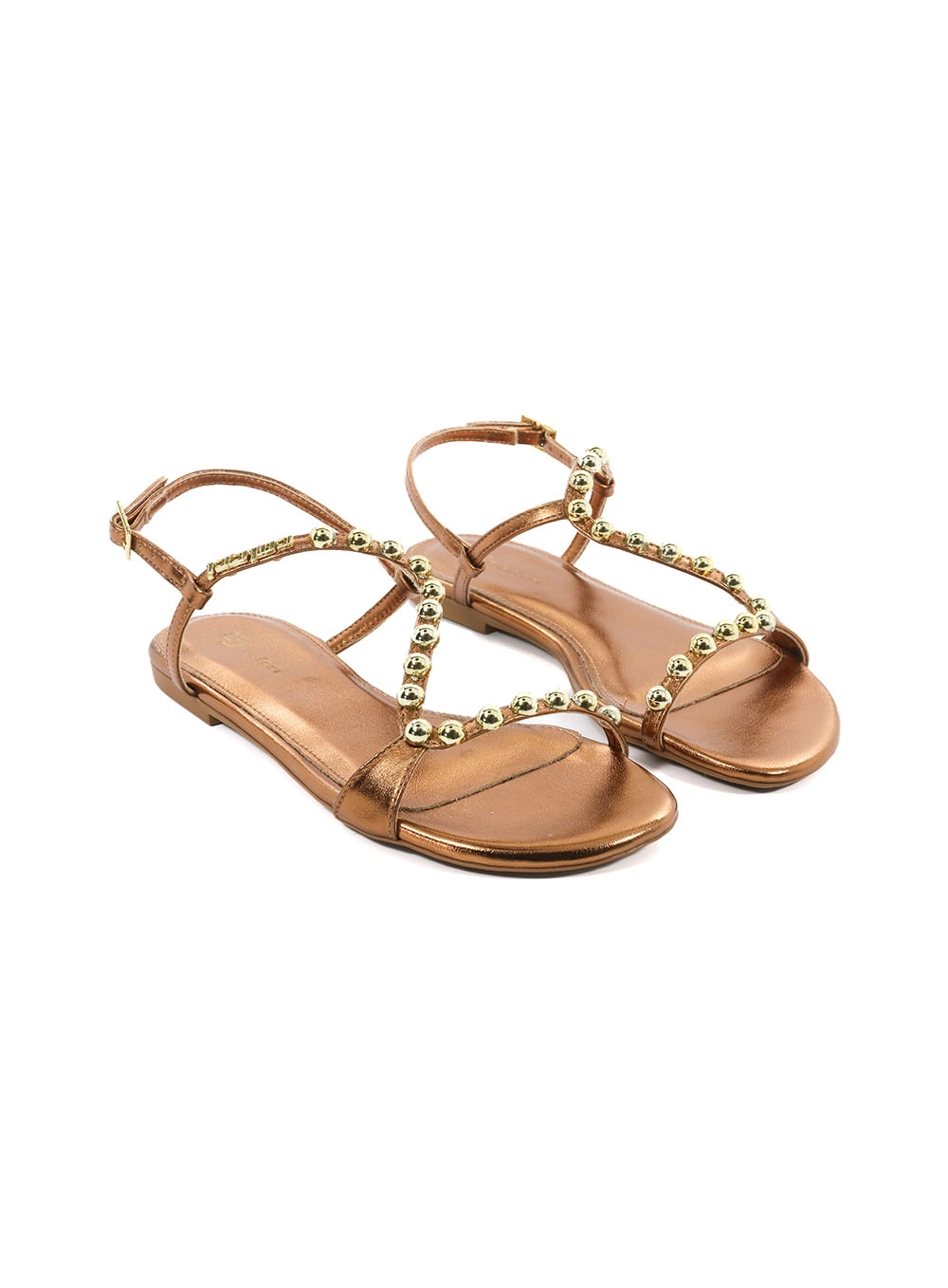 Sandália Fem Colcci Tachas Redondas Bronze