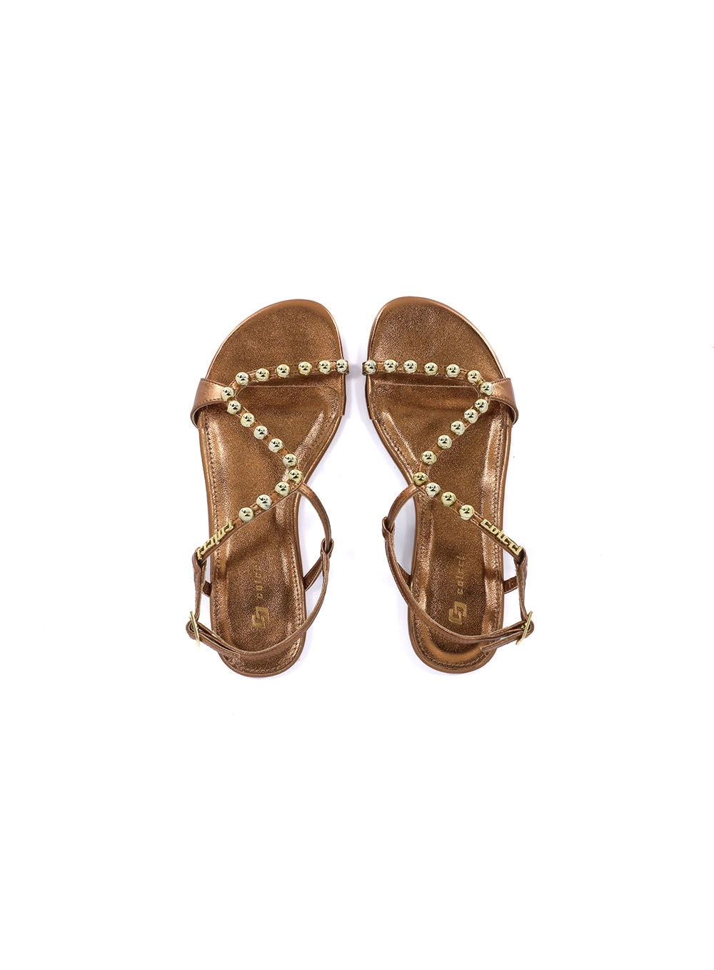 Sandália Fem Colcci Tachas Redondas Bronze