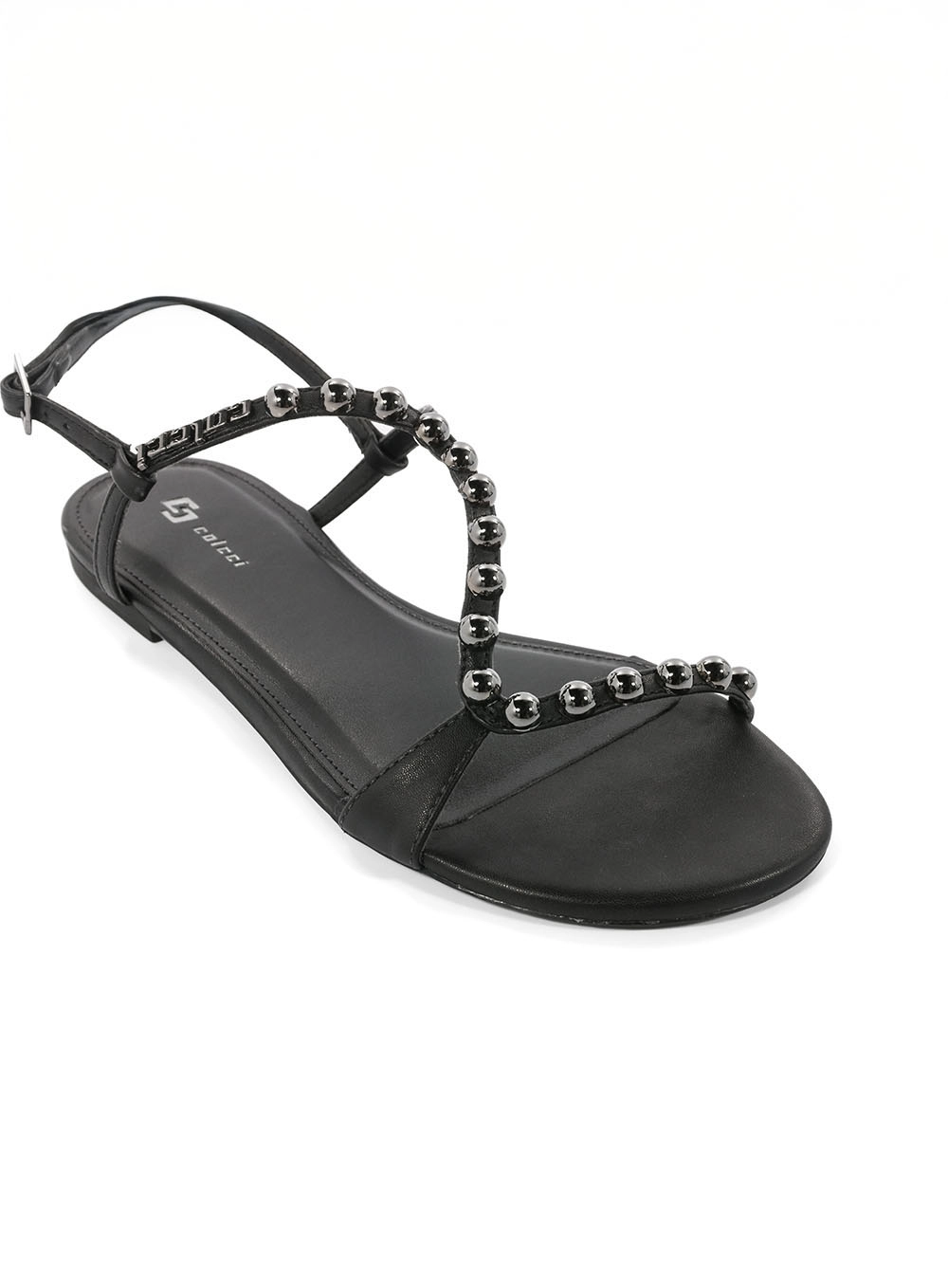Sandália Fem Colcci Tachas Redondas Preto