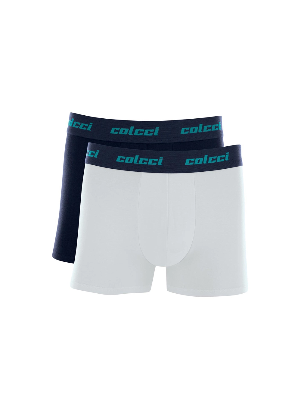 Kit Duo Boxer Cotton Elástico Bordado Azul