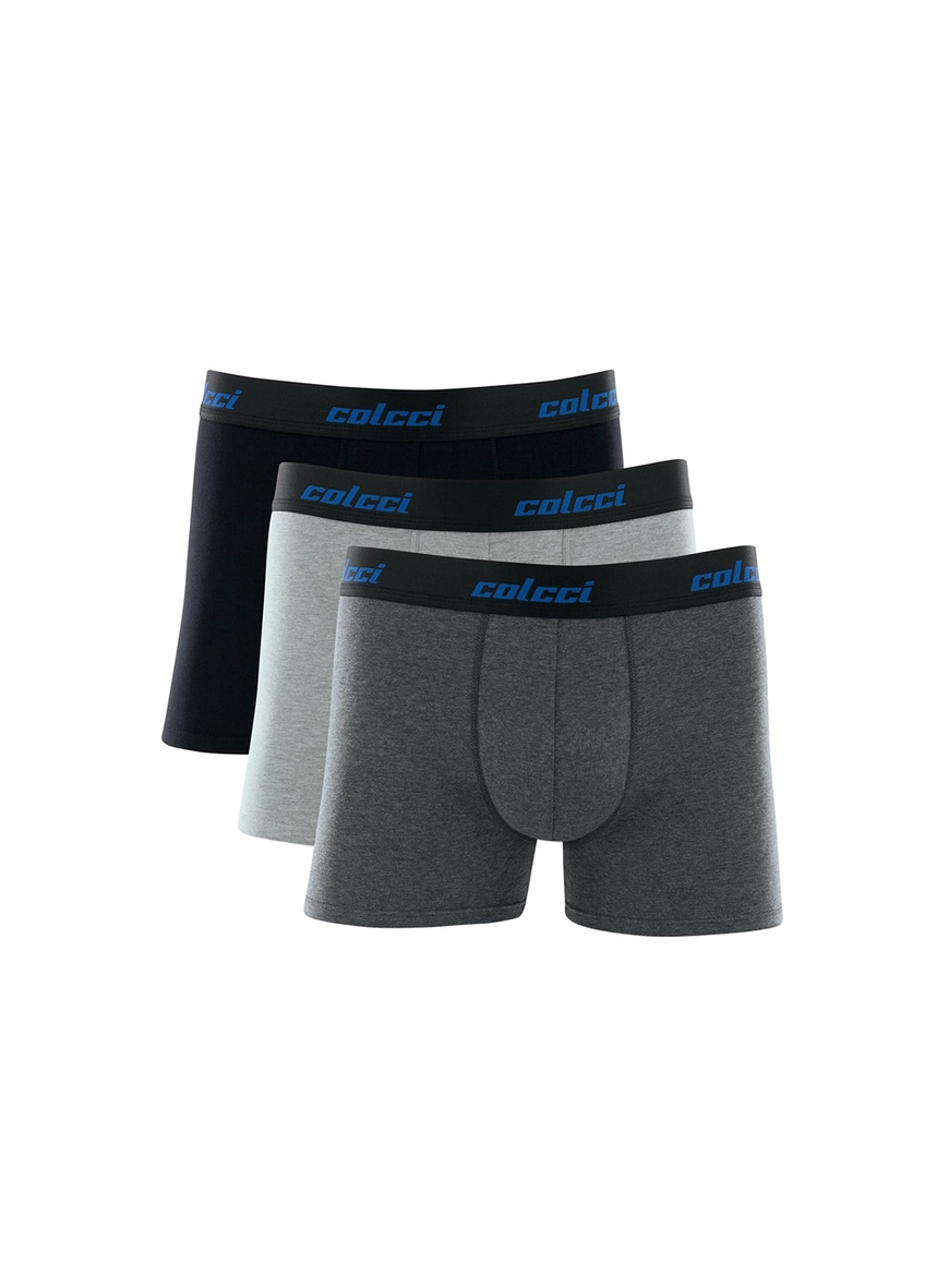 Kit Trio Boxer Cotton Elástico Bordado