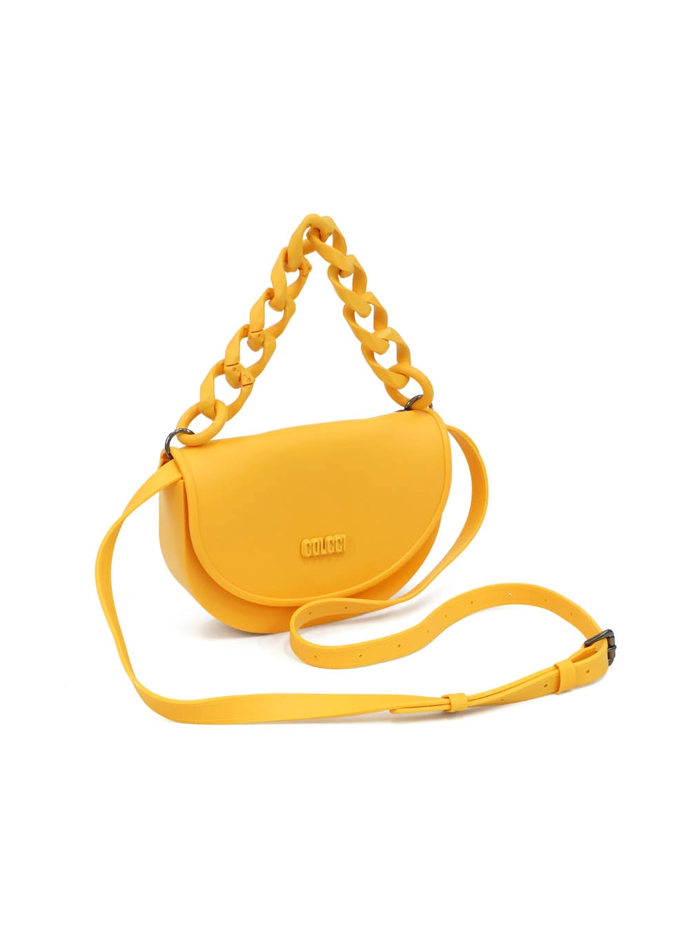 Bolsa Dubai Alça Dupla De Corrente Amarelo