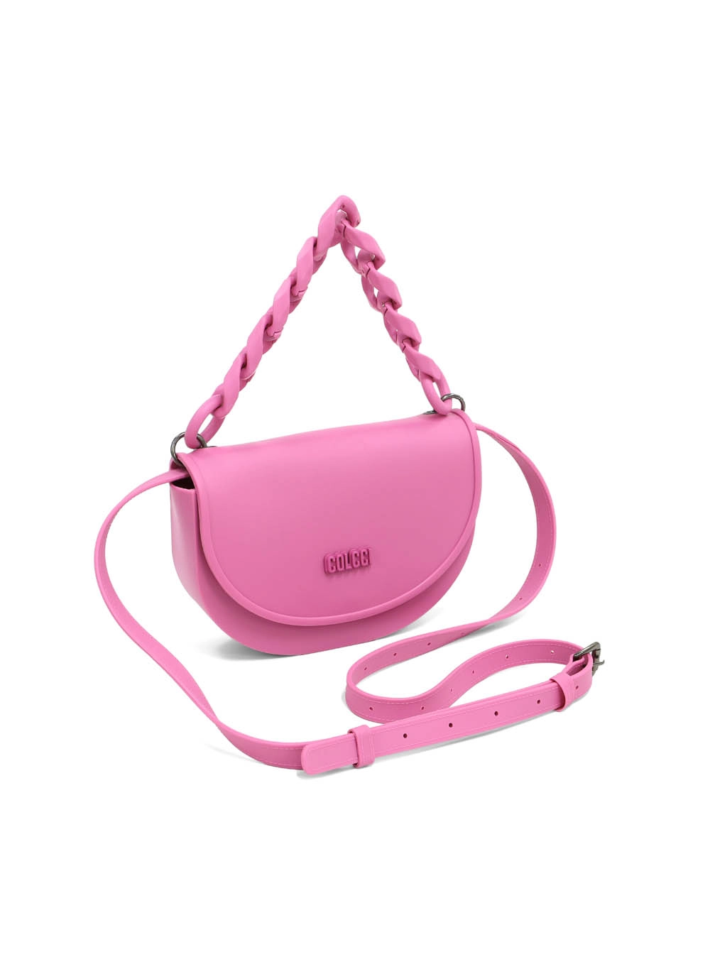 Bolsa Dubai Alça Dupla De Corrente Rosa