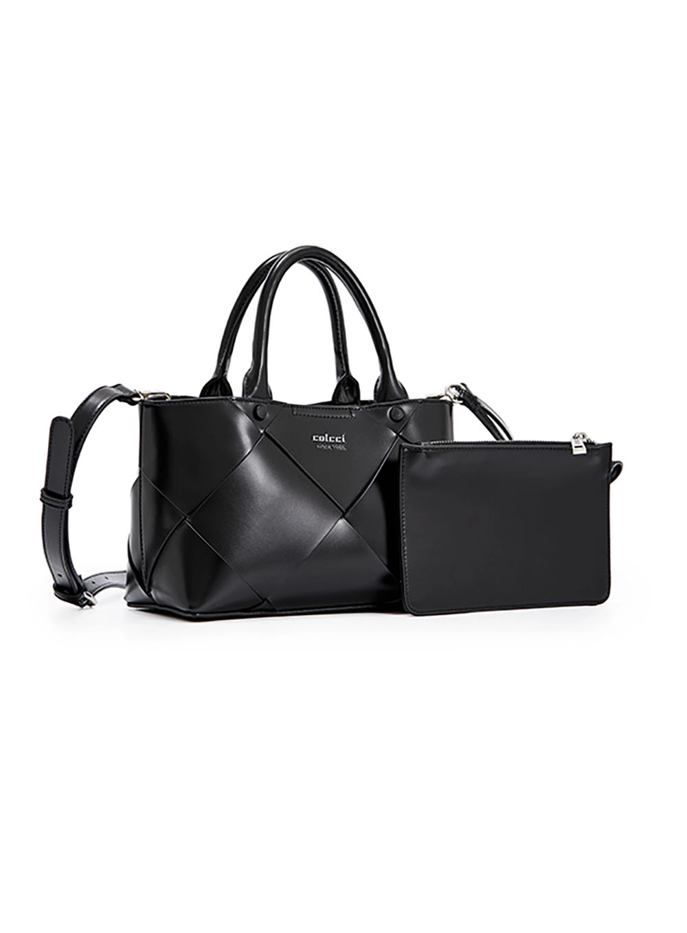 Bolsa Colcci Fem Tote Entrelaçado Box Preto