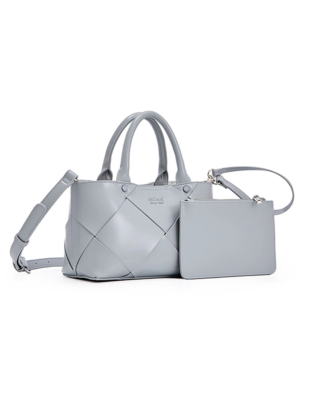 Bolsa Colcci Fem Tote Entrelaçado Box Cinza Pewter