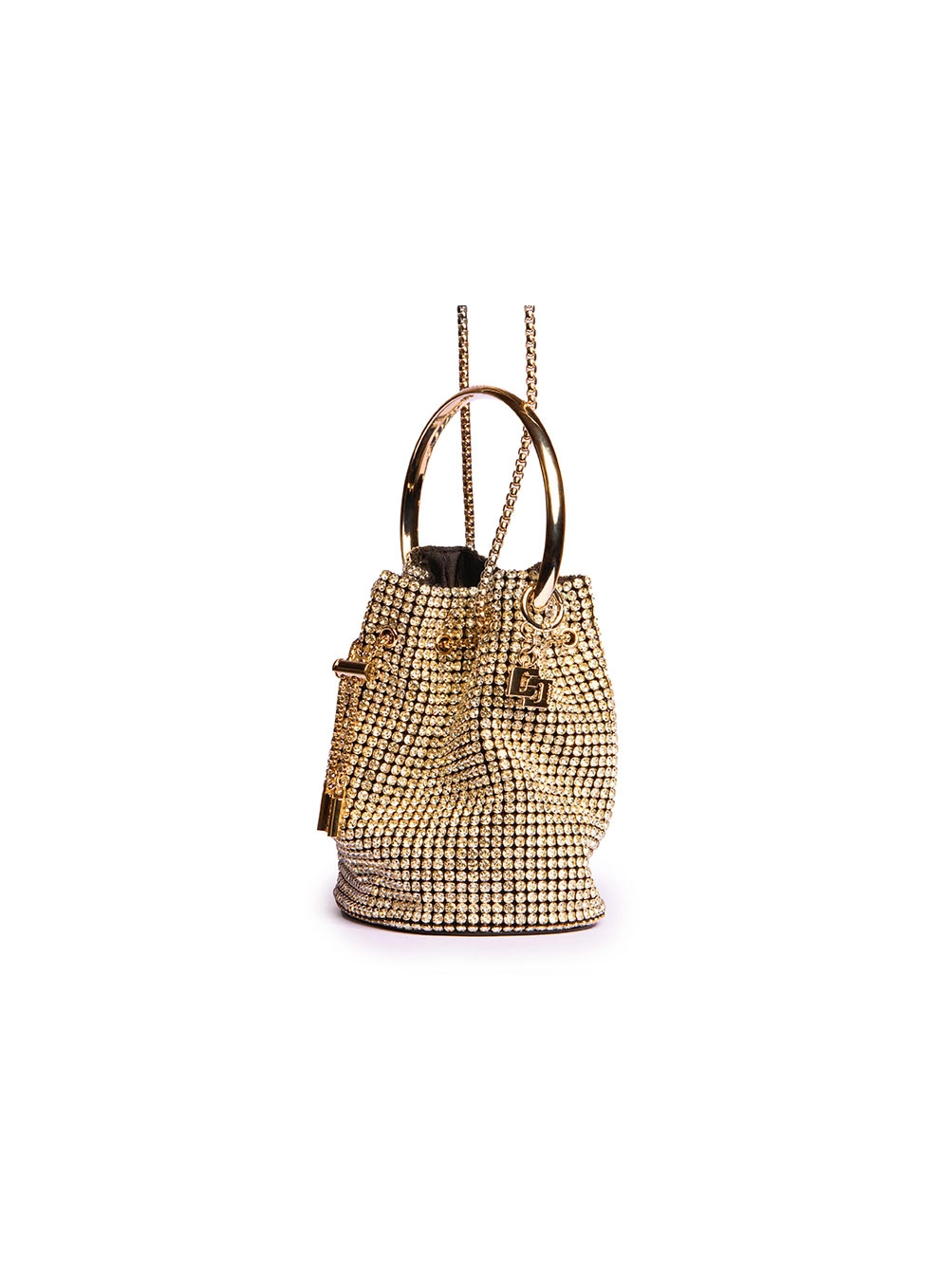Bolsa Colcci Fem Bucket Argola Strass Ouro