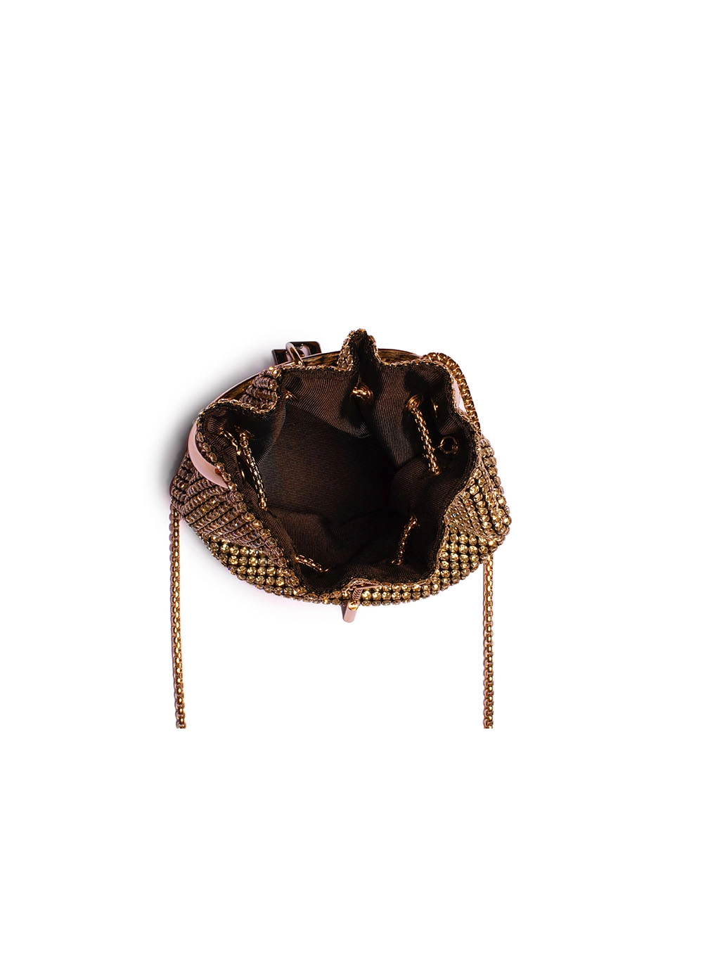 Bolsa Colcci Fem Bucket Argola Strass Ouro