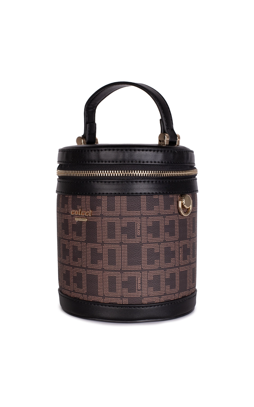 Bolsa Colcci Fem Bucket Monograma Café