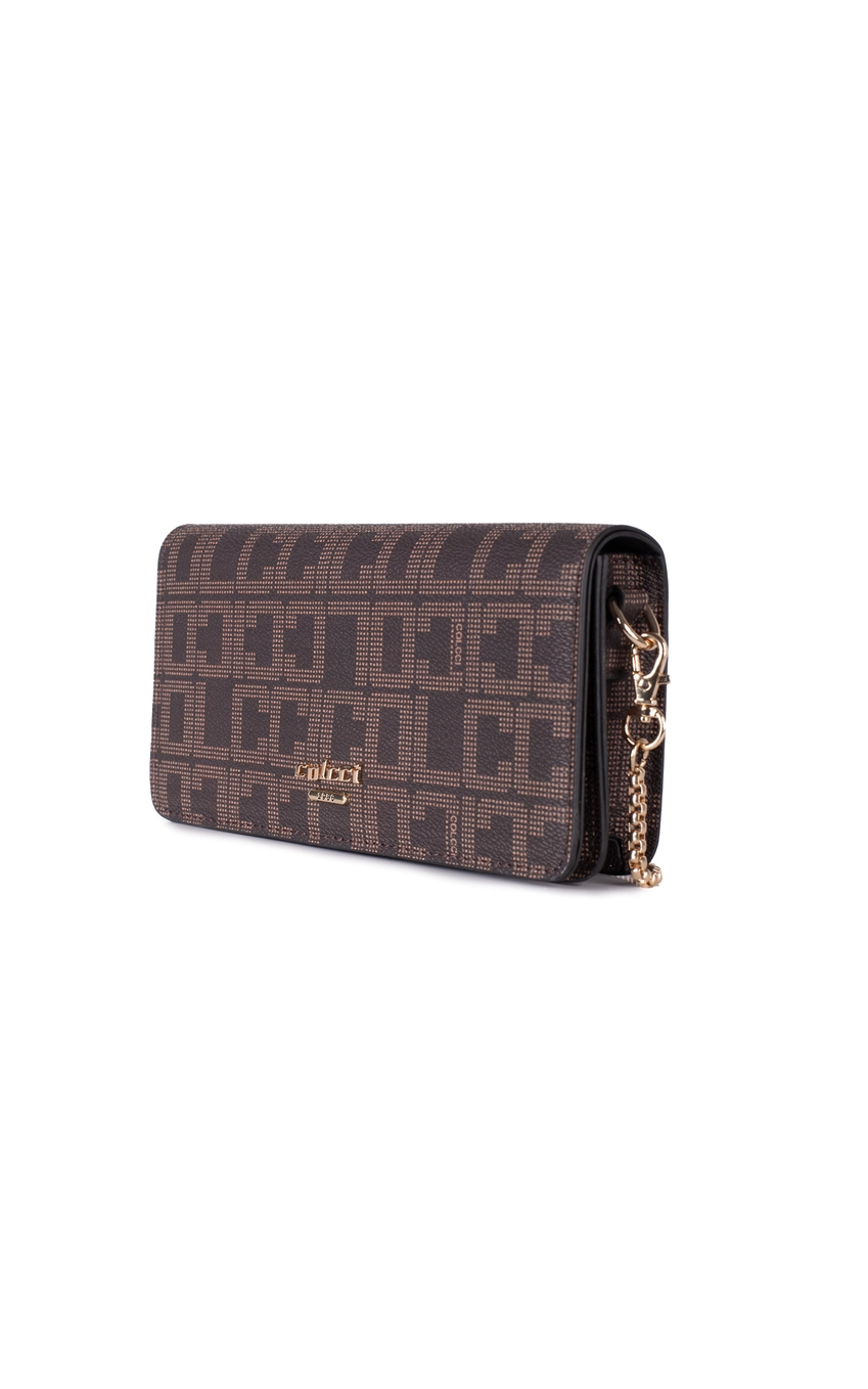 Bolsa Colcci Fem Crossbody Monograma Café