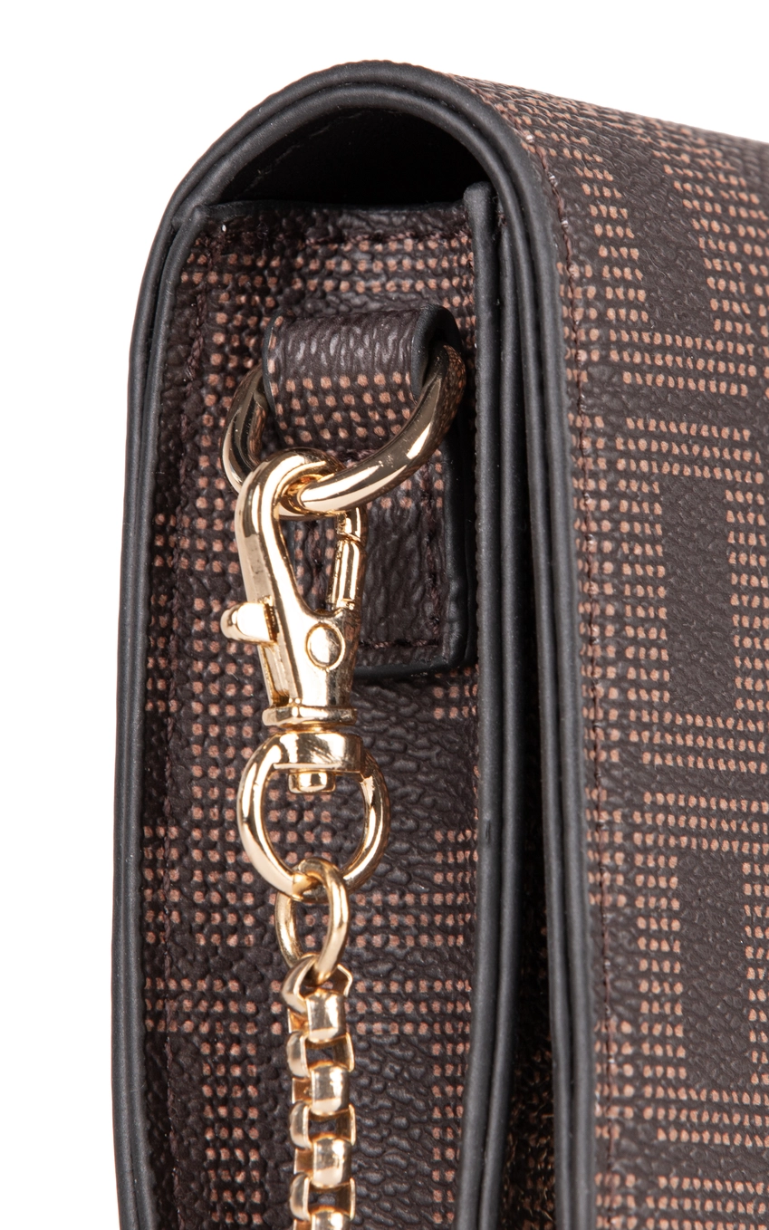 Bolsa Colcci Fem Crossbody Monograma Café
