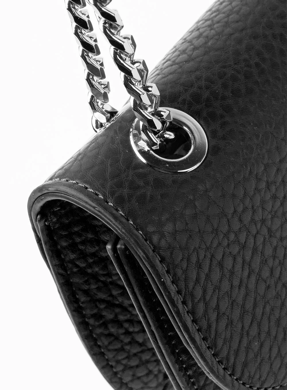 Bolsa Clutch Com Corrente Preto