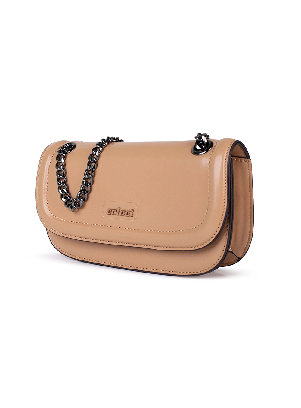 Bolsa Clutch Com Corrente Bege