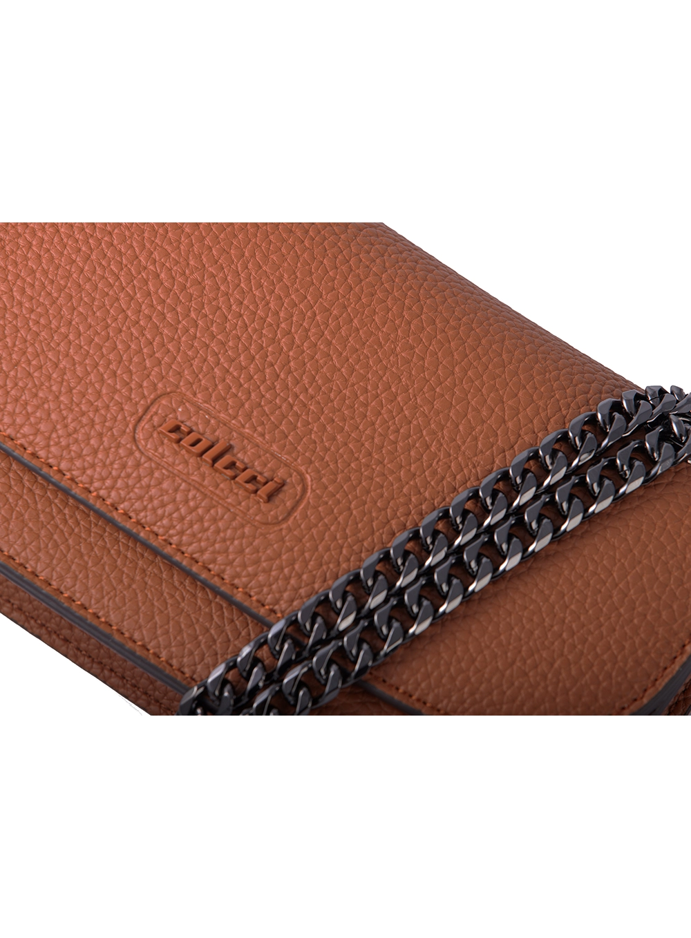 Bolsa Clutch Com Corrente Caramelo