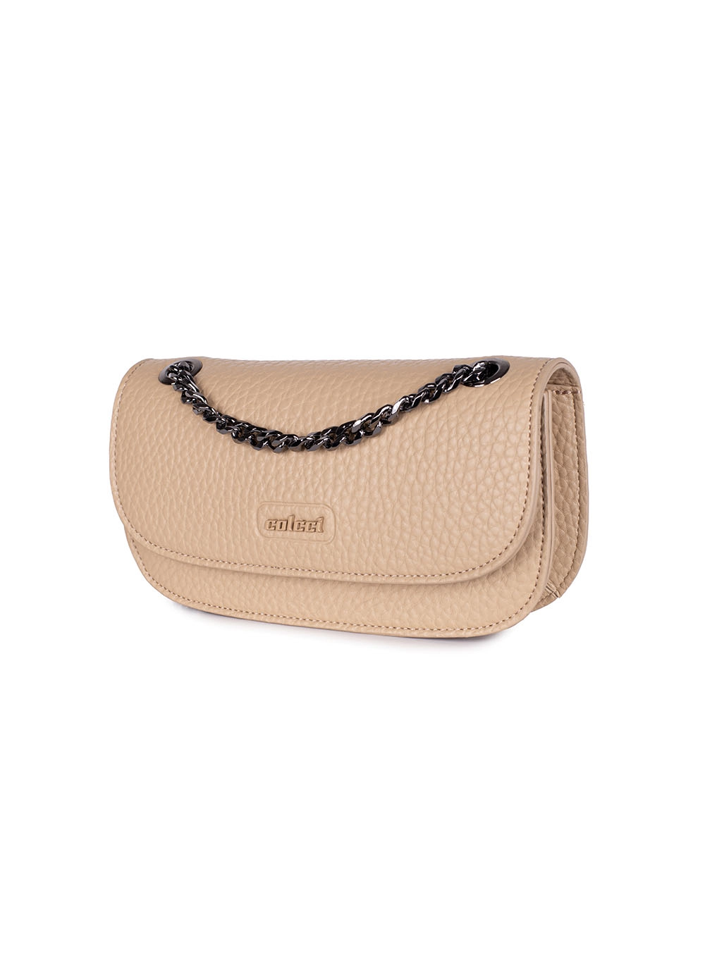 Bolsa Clutch Com Corrente Bege