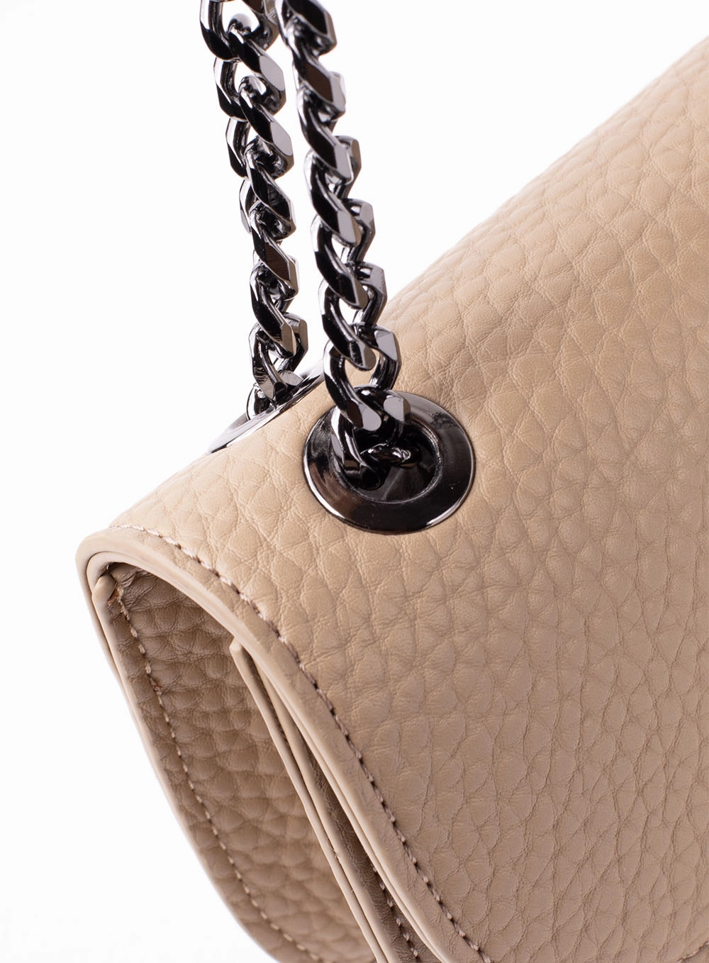 Bolsa Clutch Com Corrente Bege