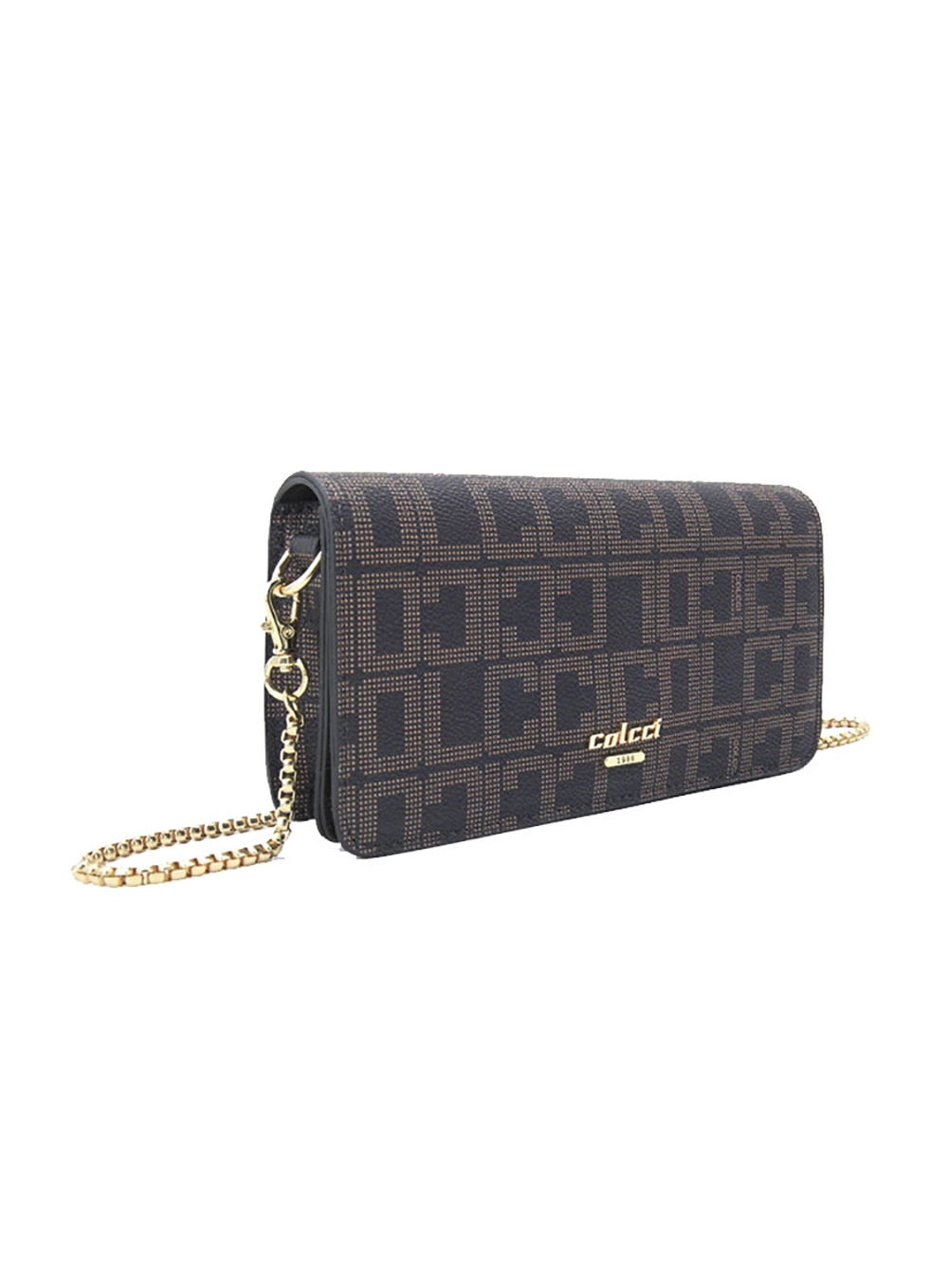 Carteira Colcci Fem Crossbody Monograma Café