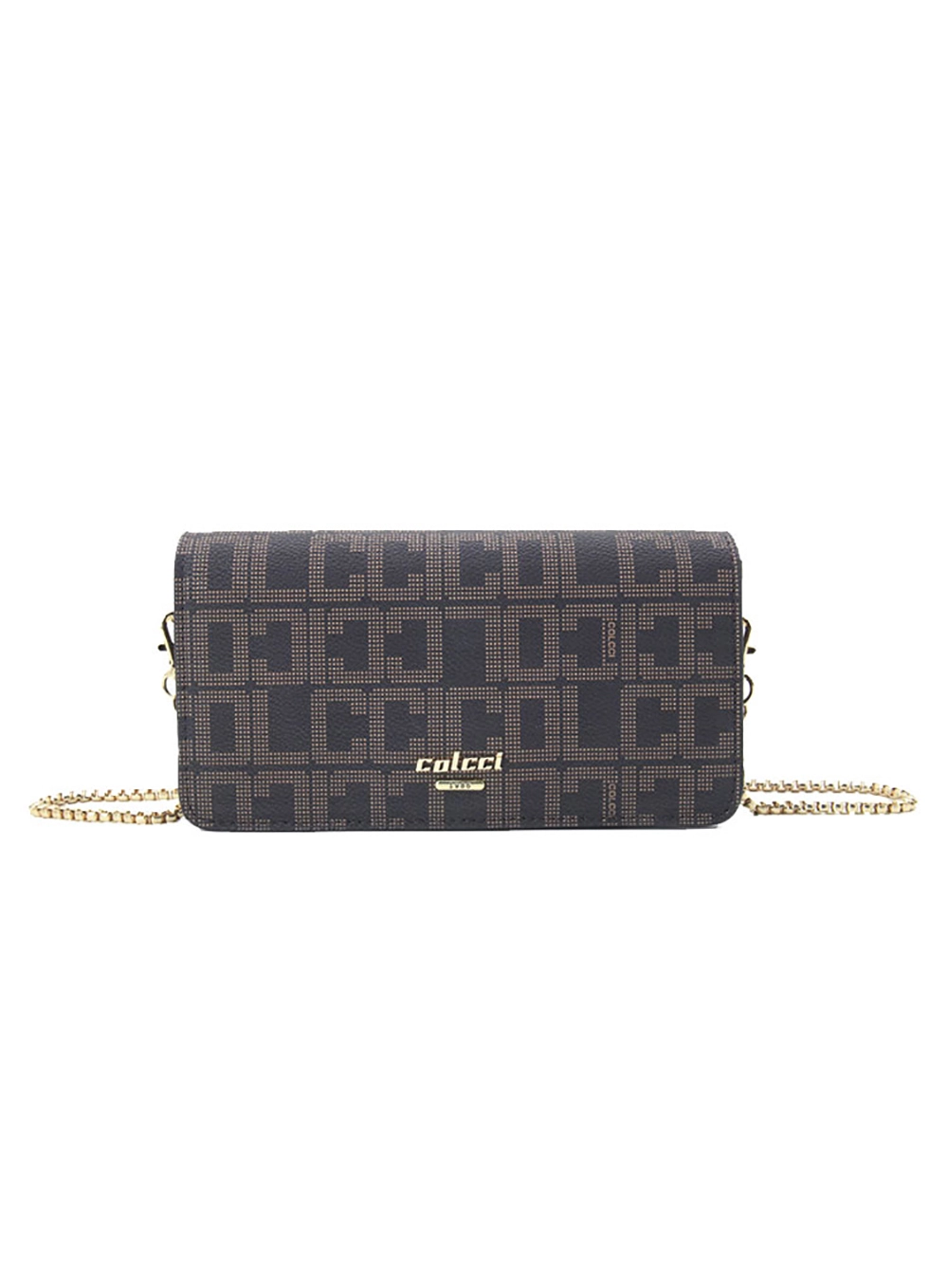 Carteira Colcci Fem Crossbody Monograma Café