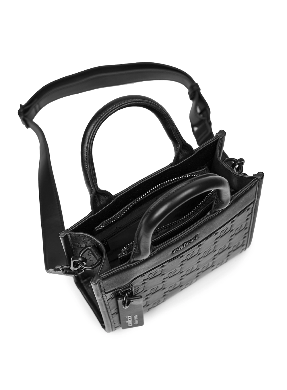 Bolsa Mini Tote Com Estampa Preto