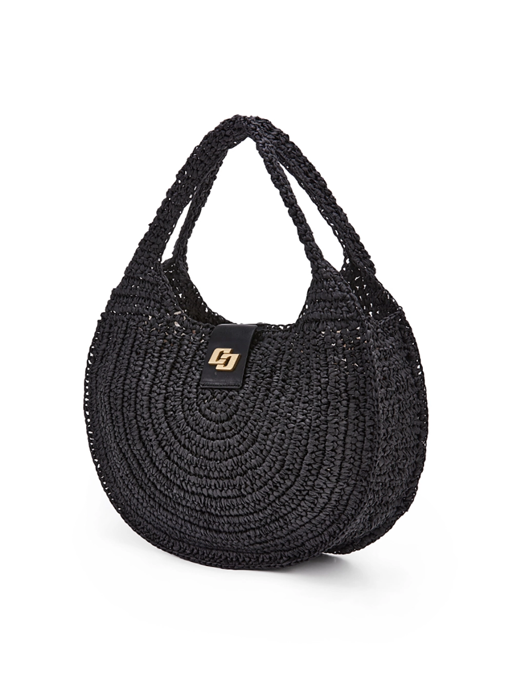 Bolsa Feminina Hobo Palha Preto