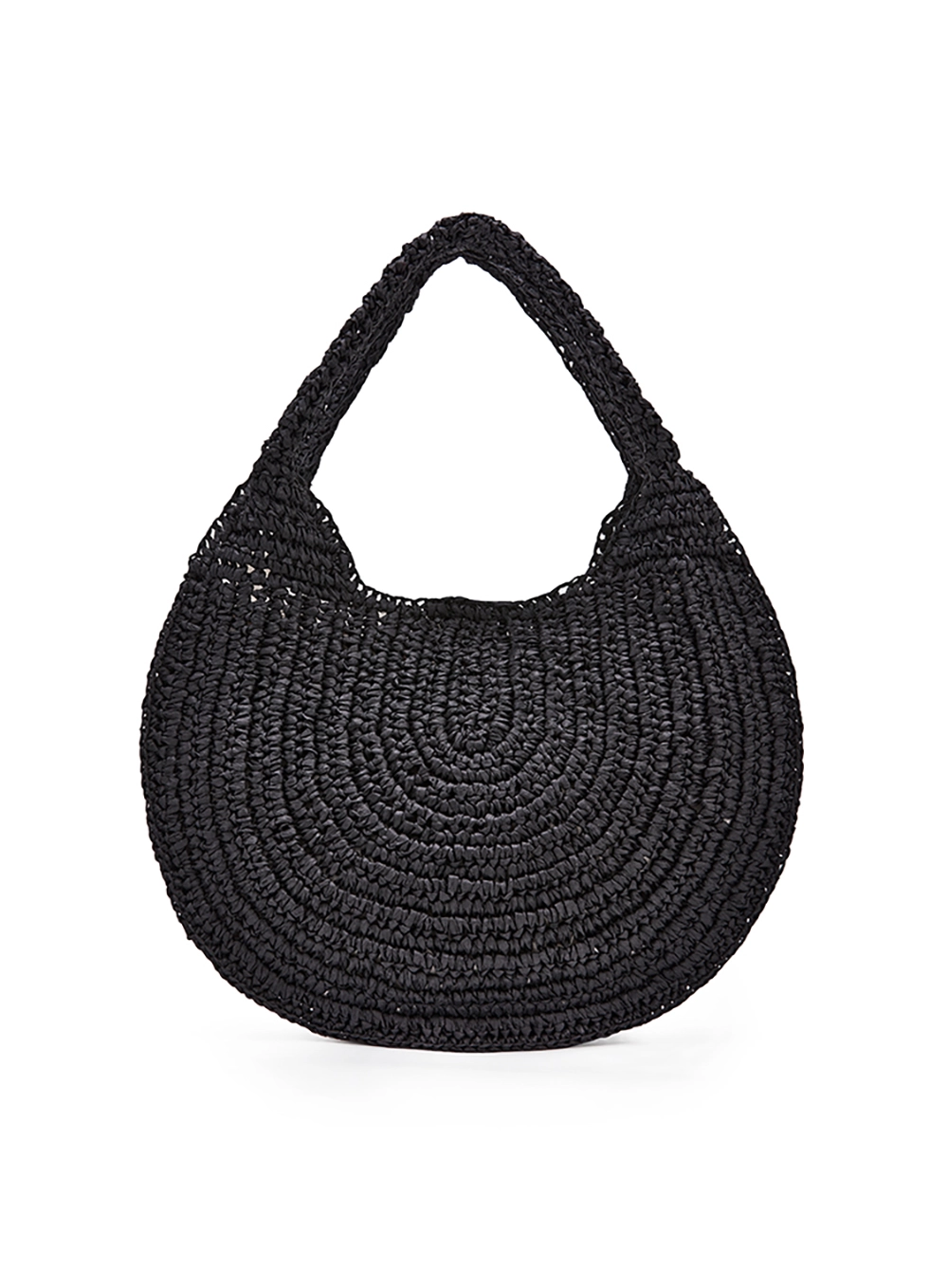 Bolsa Feminina Hobo Palha Preto