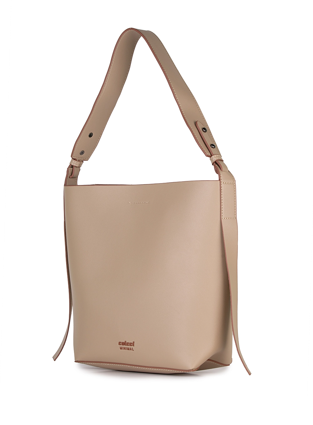 Bolsa Feminina Bucket Minimal Bege