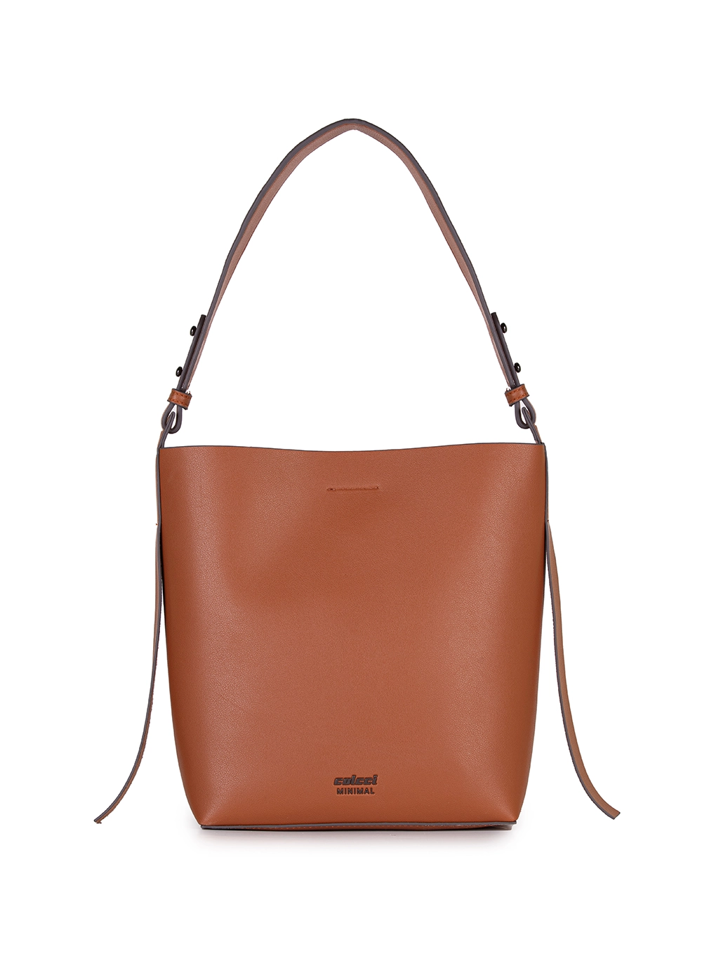 Bolsa Feminina Bucket Minimal Caramelo