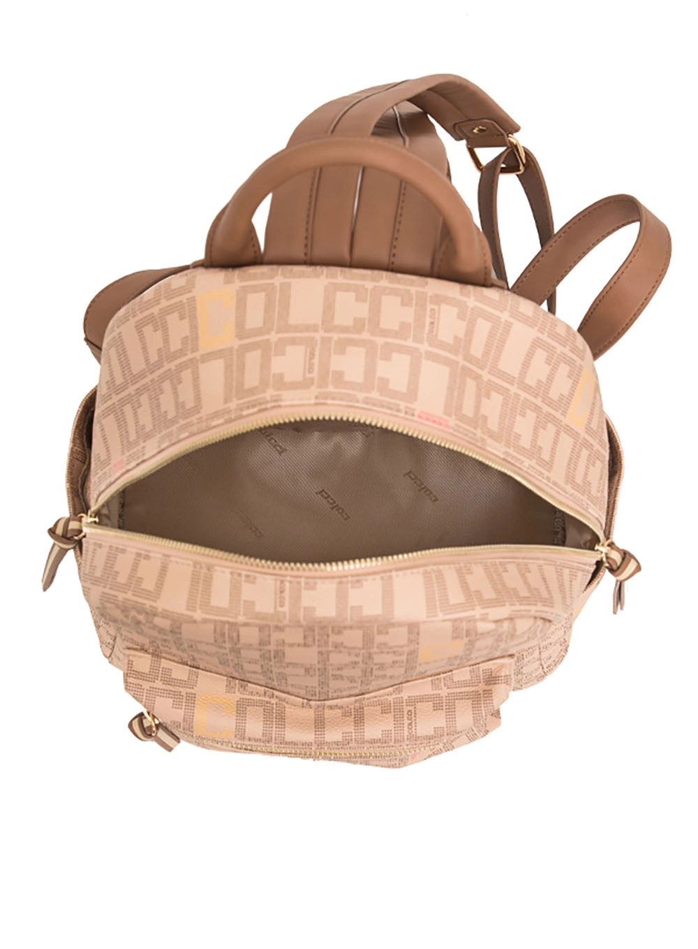 Mochila Média Logomania Bege