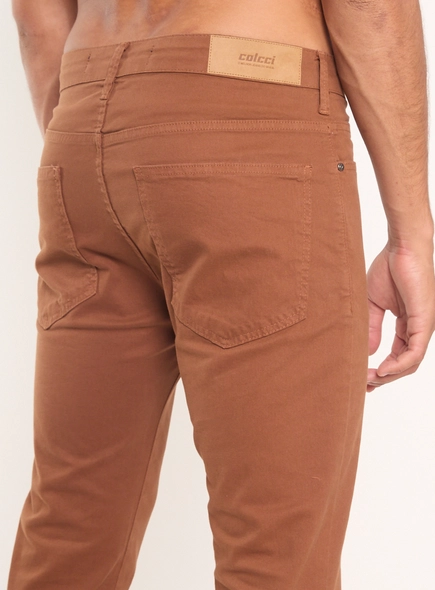 Calça Sarja Masculina Skinny Marrom
