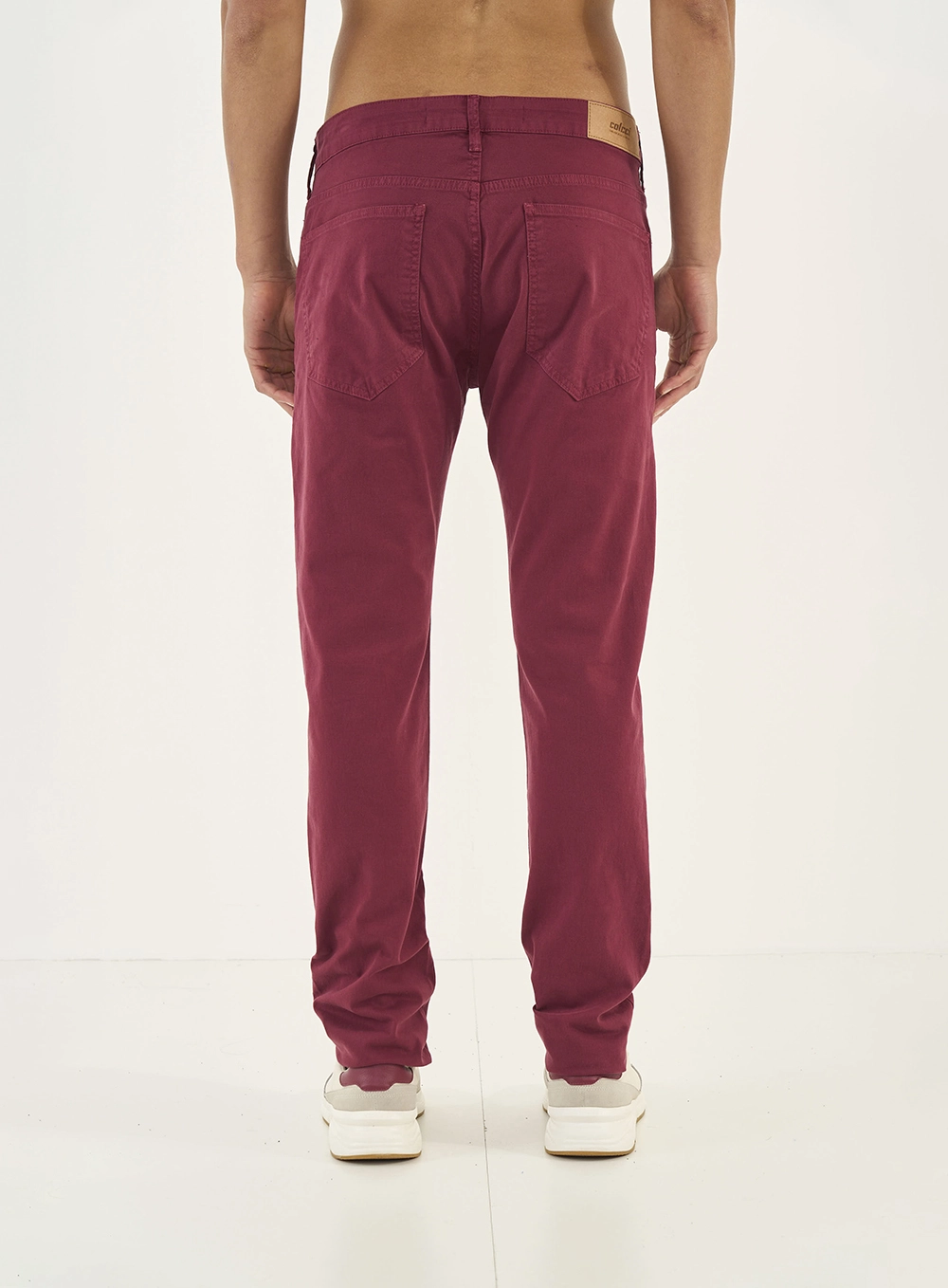 Calça Sarja Masculina Skinny Bordô
