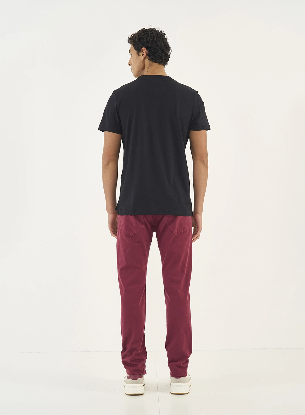 Calça Sarja Masculina Skinny Bordô