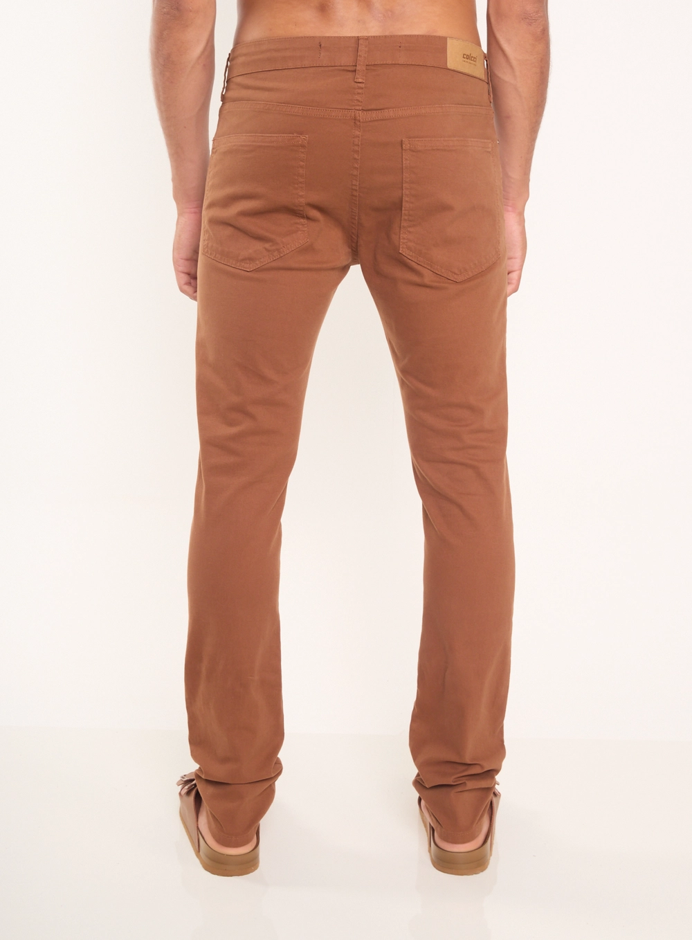 Calça Sarja Masculina Skinny Marrom