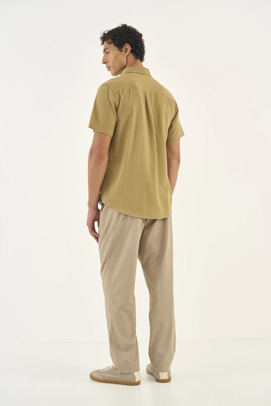 Calça Chino Jogger Sarja Bege