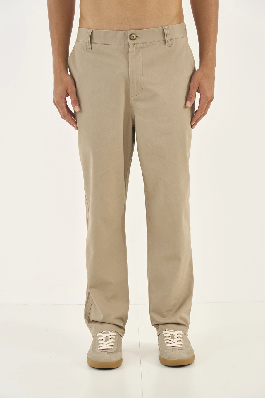 Calça Chino Jogger Sarja Bege
