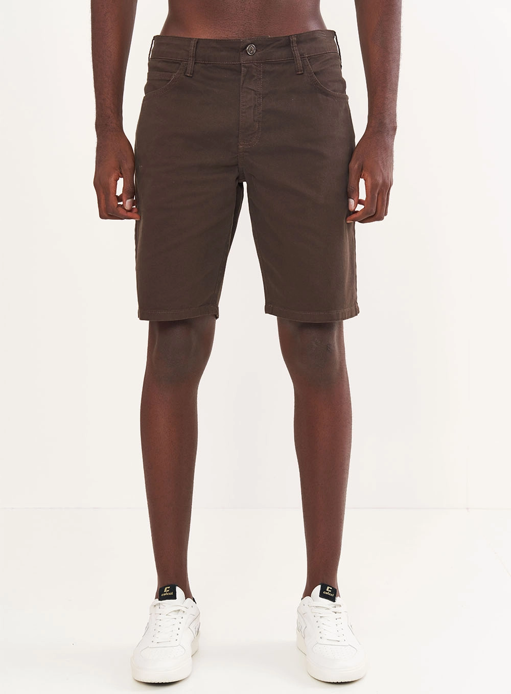 Bermuda Sarja Davi Slim Marrom