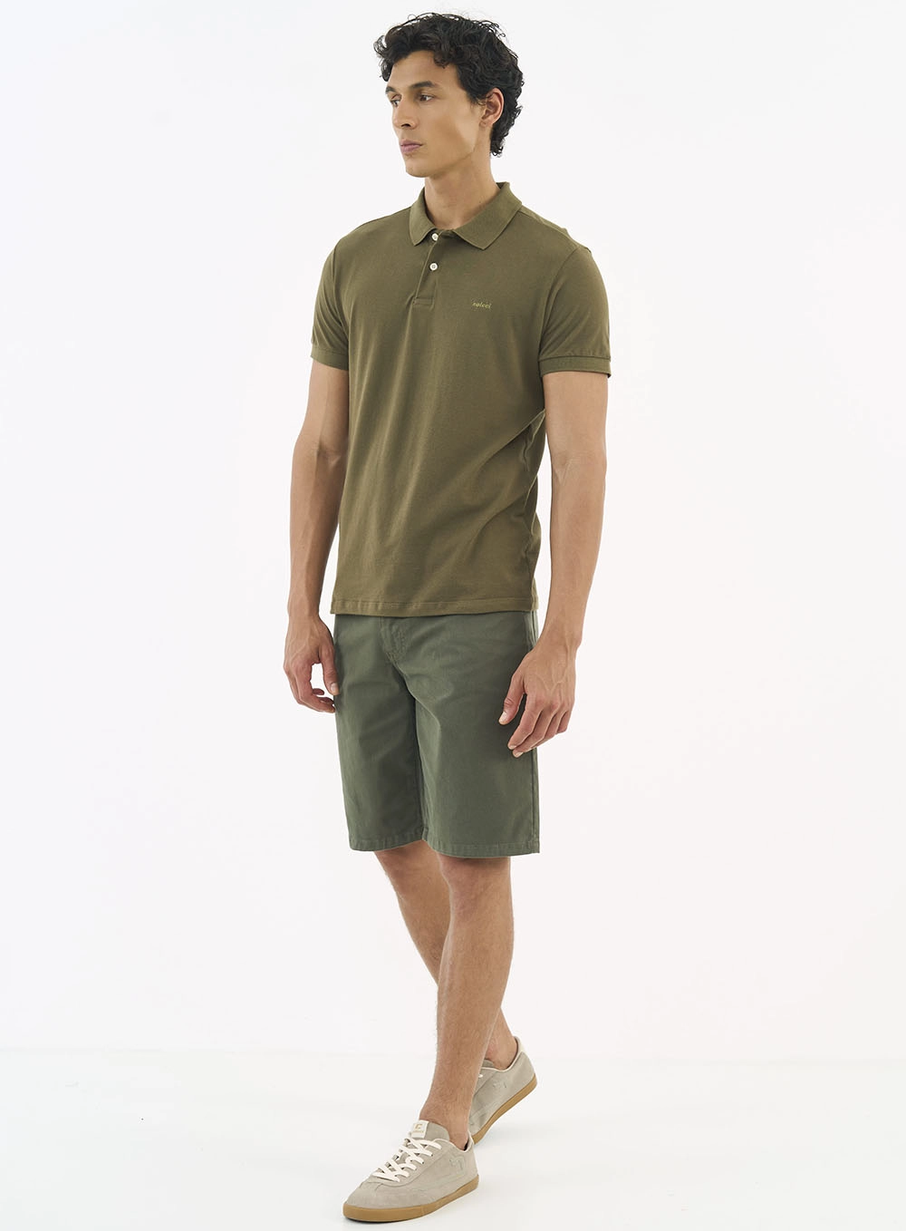 Bermuda Sarja Davi Slim Verde Demetri