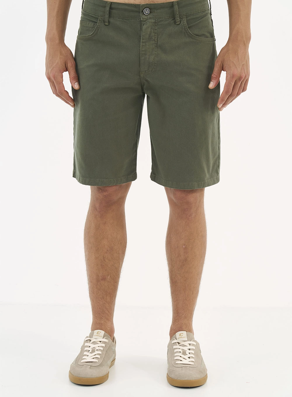 Bermuda Sarja Davi Slim Verde Demetri