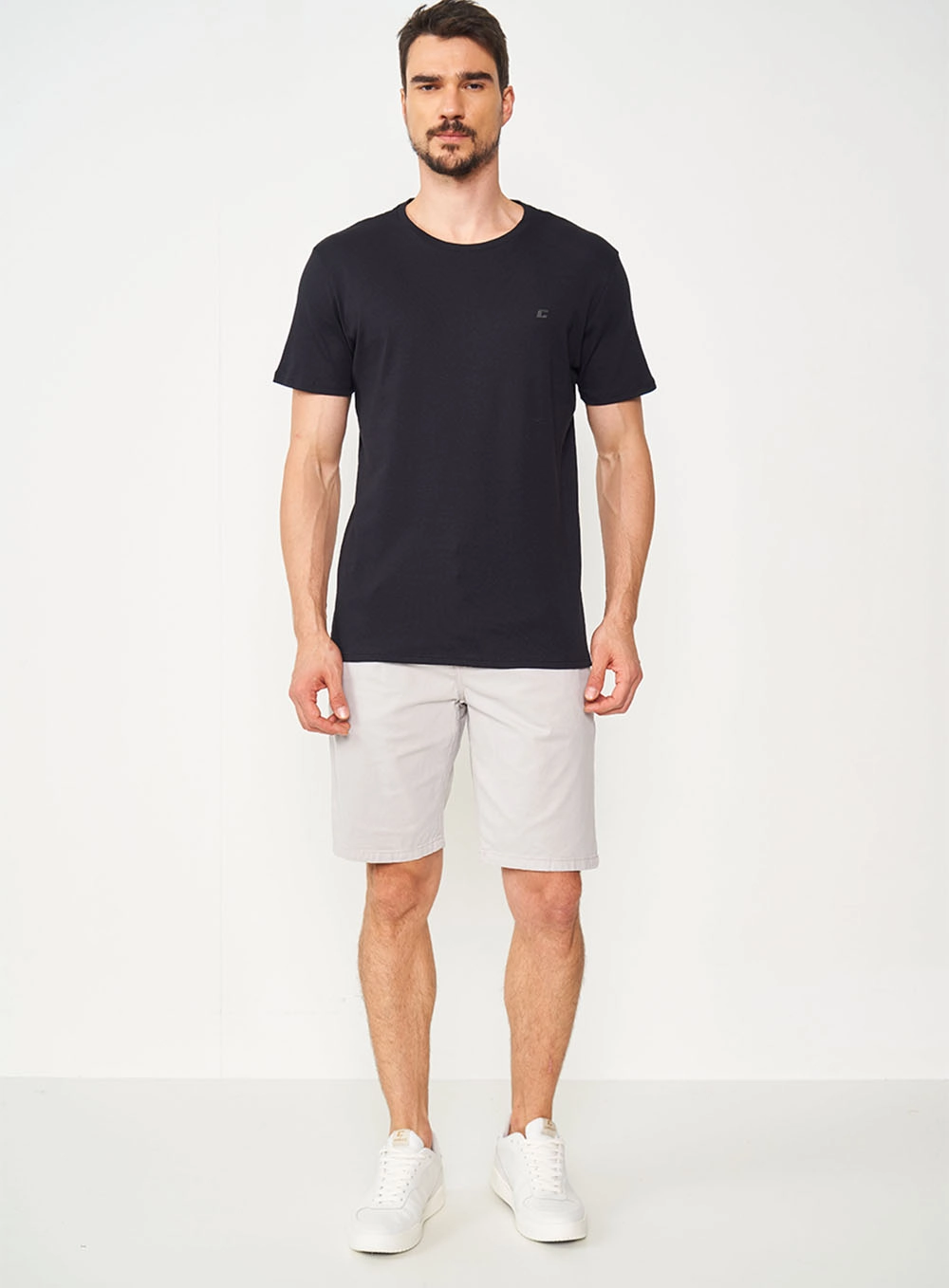 Bermuda Sarja Davi Slim Cinza