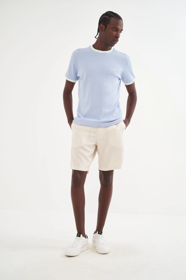 Bermuda Reta Viscose E Linho
