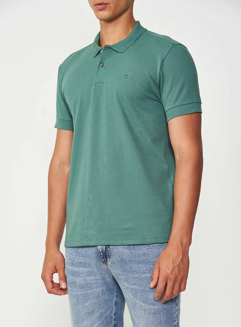 Camisa Polo Masculina Essential Flex Algodão Pima Verde