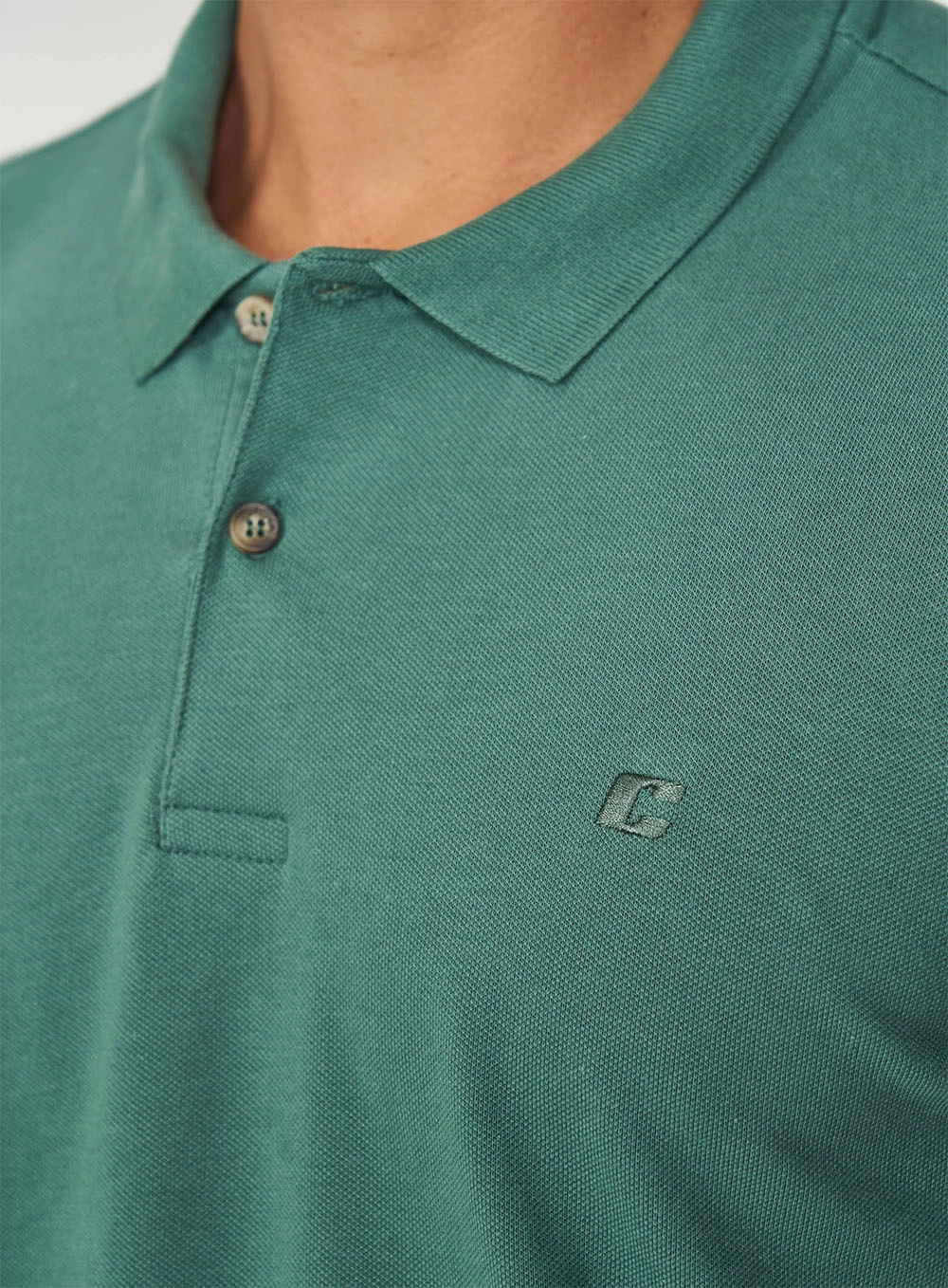 Camisa Polo Masculina Essential Flex Algodão Pima Verde