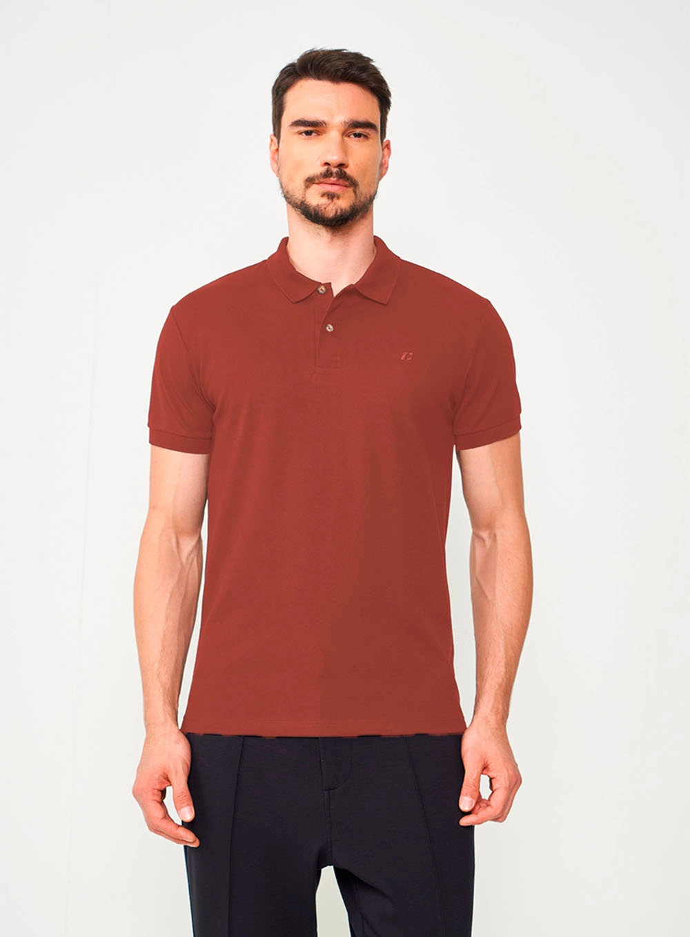 Camisa Polo Masculina Essential Flex Algodão Pima Laranja