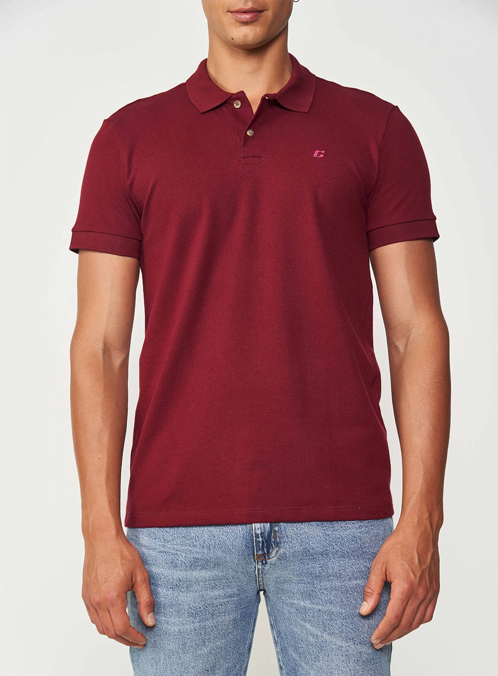 Camisa Polo Masculina Essential Flex Algodão Pima Vermelho