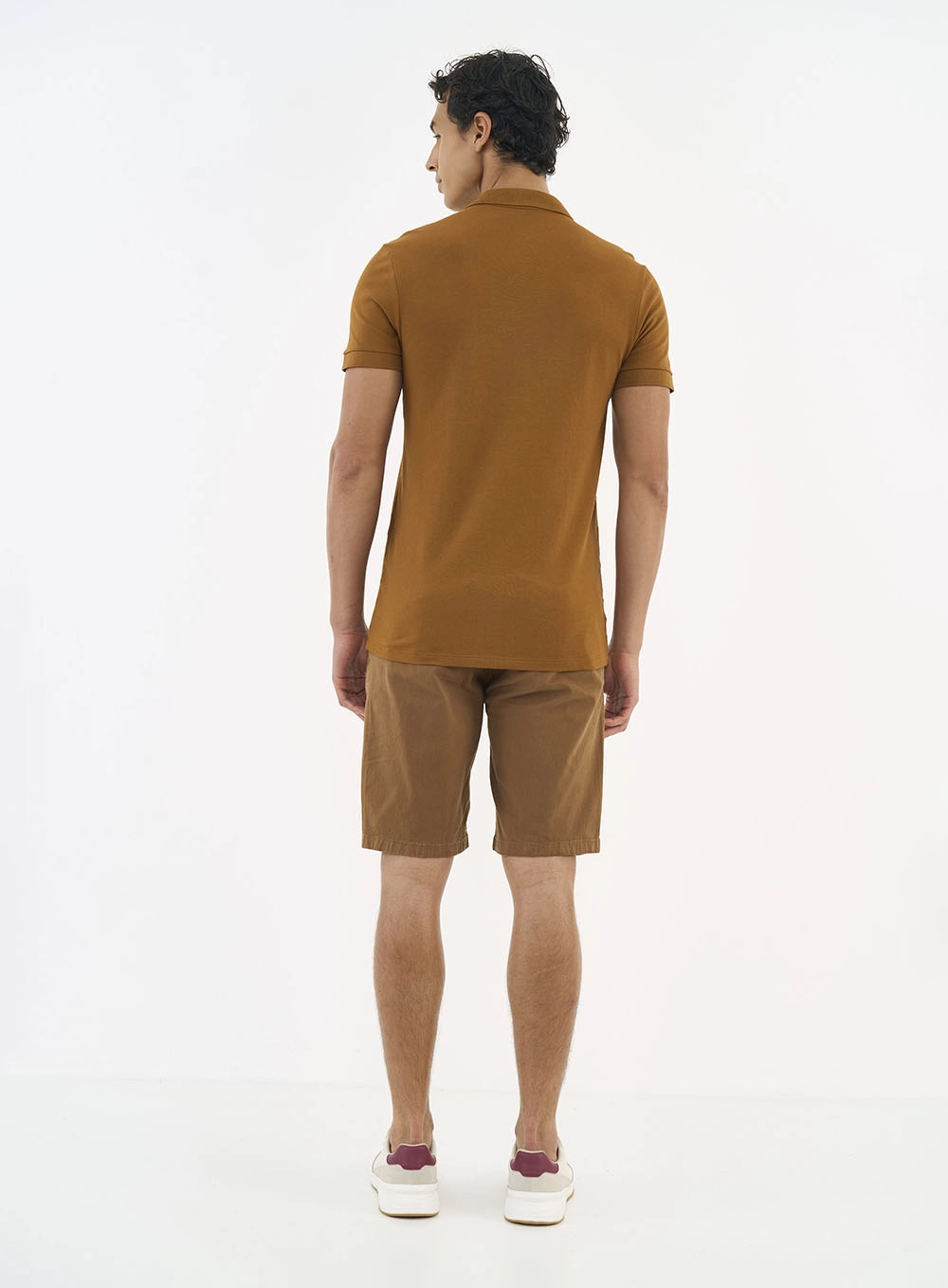 Camisa Polo Masculina Essential Flex Algodão Pima Marrom