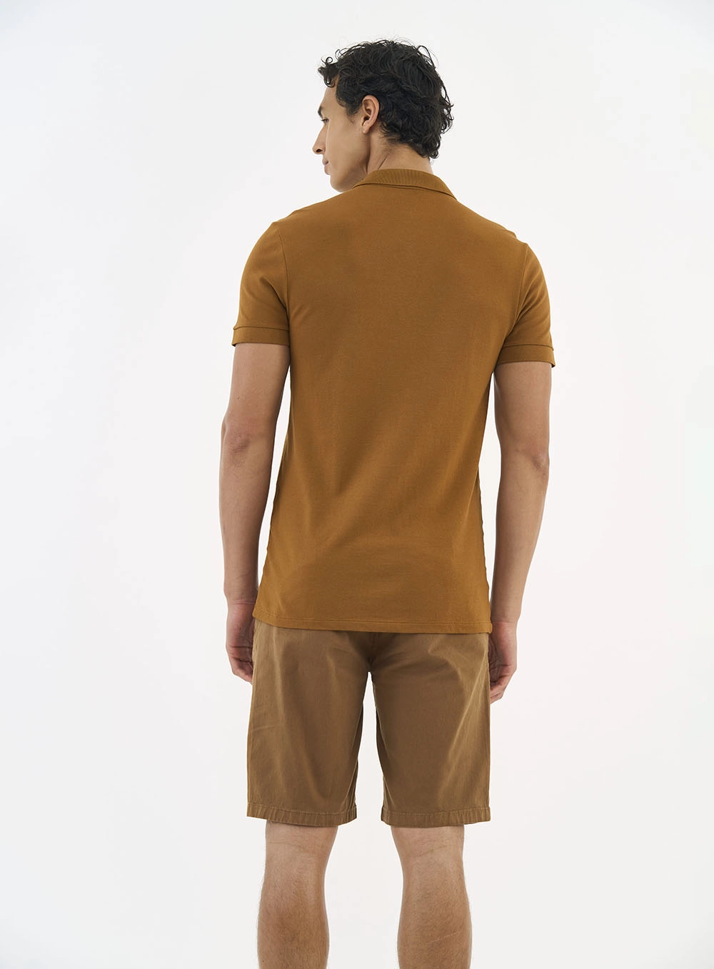Camisa Polo Masculina Essential Flex Algodão Pima Marrom