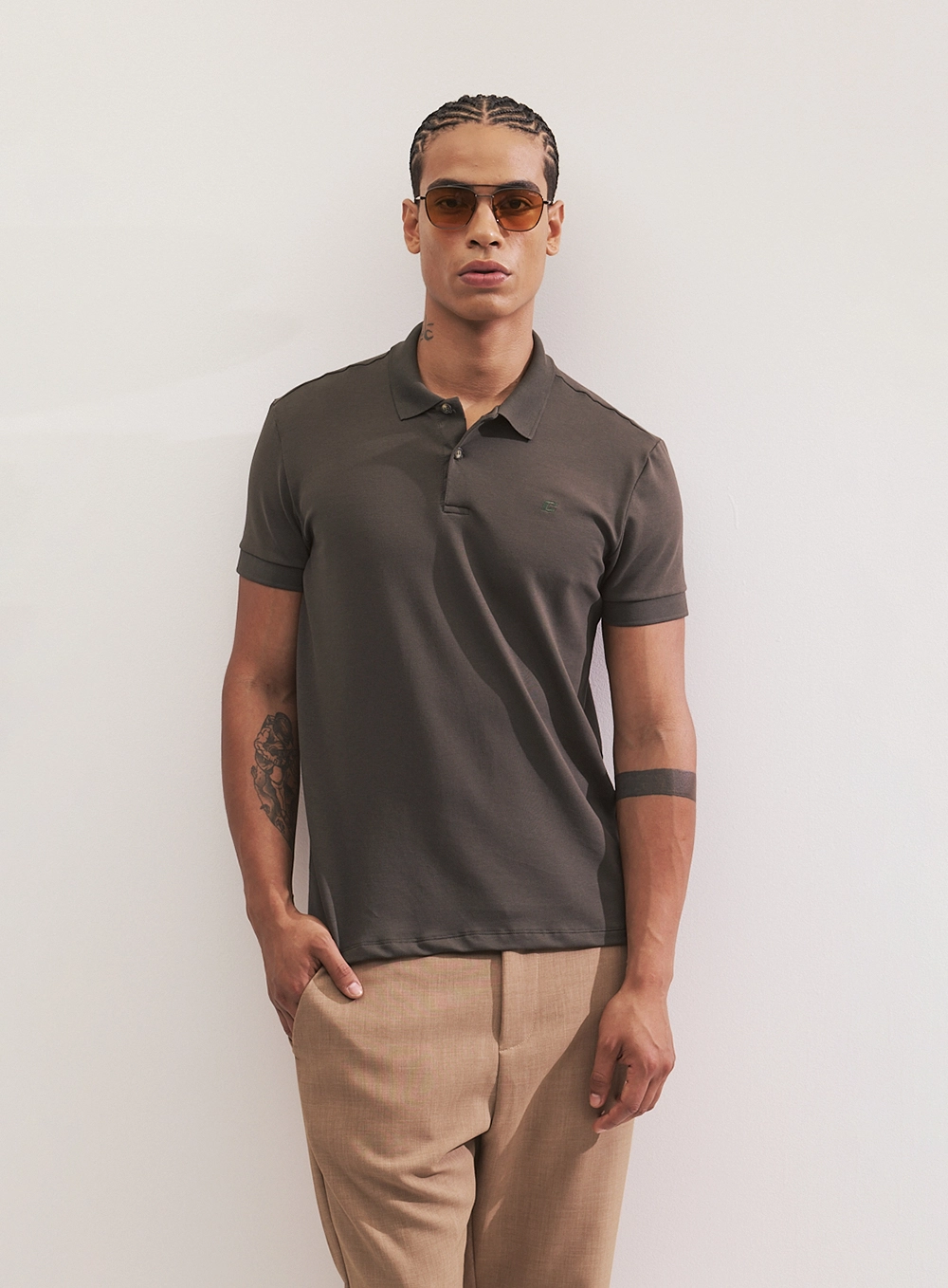 Camisa Polo Masculina Essential Flex Algodão Pima Verde Biosphere