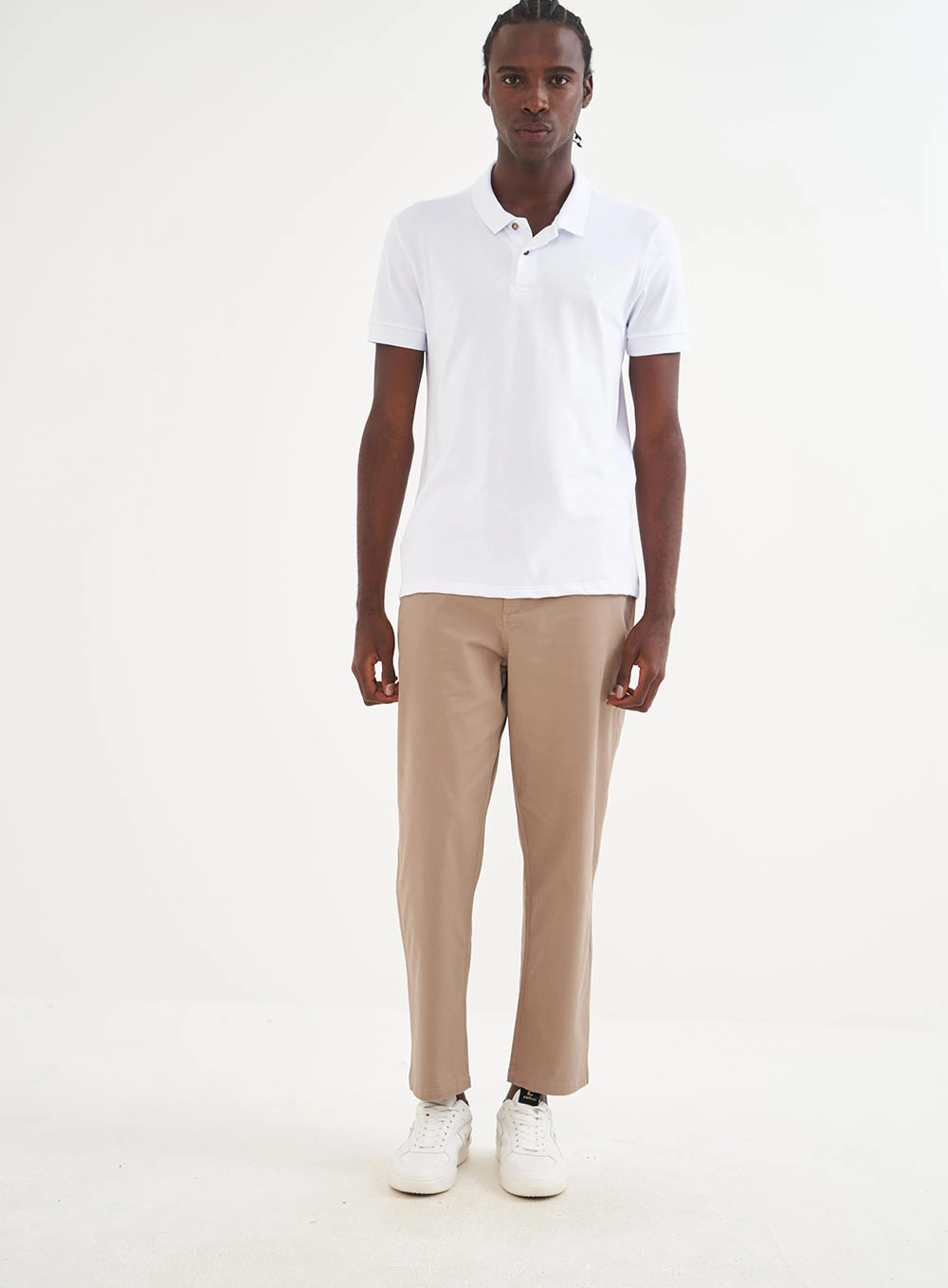 Camisa Polo Masculina Essential Flex Algodão Pima Branco